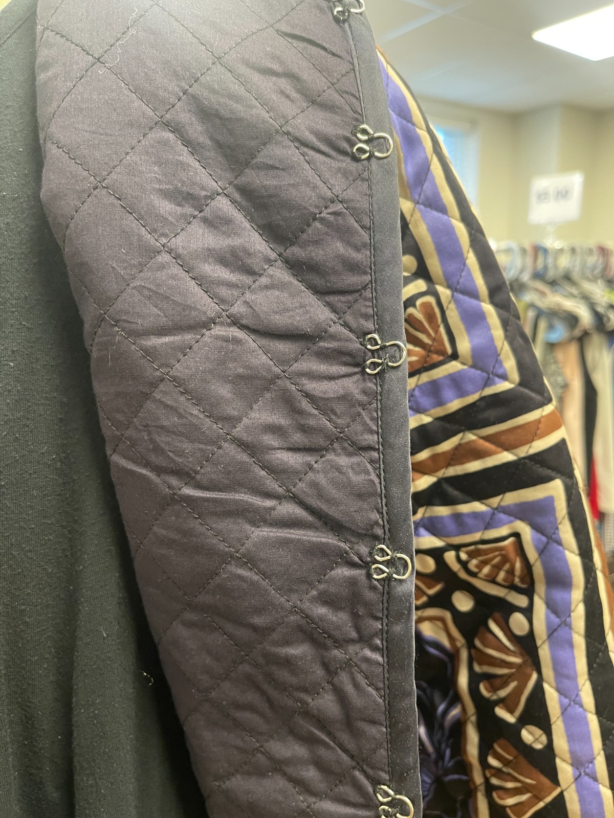 West Of Colette reversible quilted jacket in fleur scarf