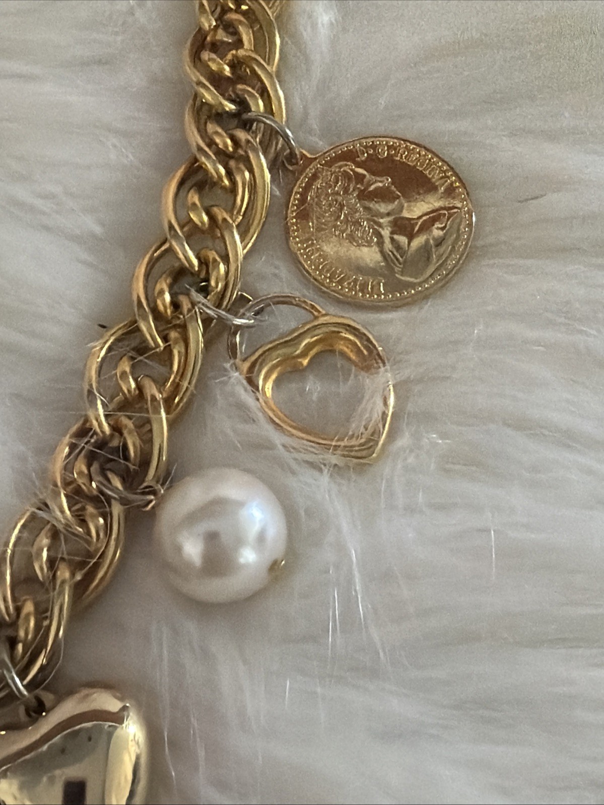 The Limited Vintage 90’s Gold Tone Charm Hearts Coins Perfume Chain Belt