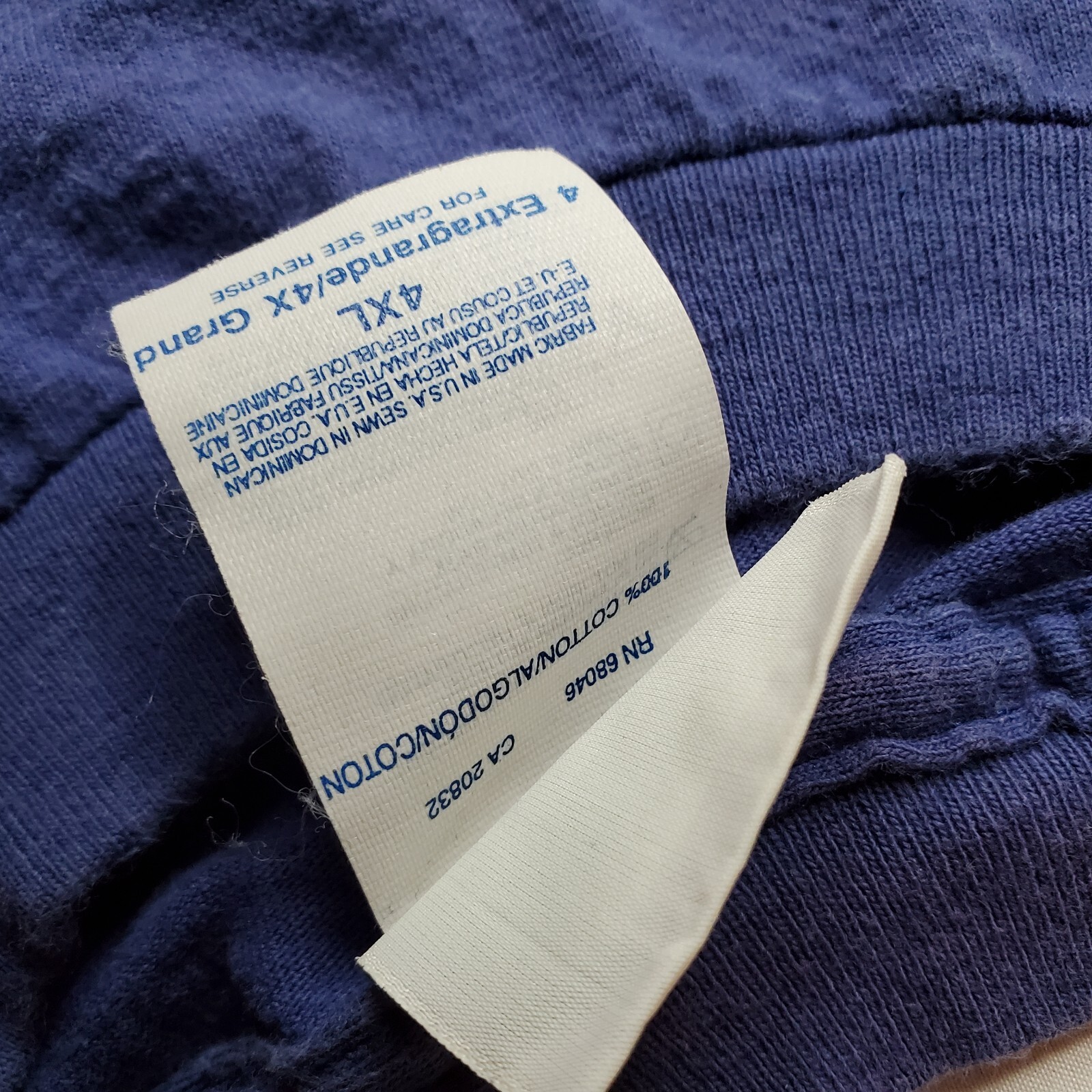 Vintage Discus Athletic T-shirt Michigan USA Mens 4XL Blue Flag 30Wx29L
