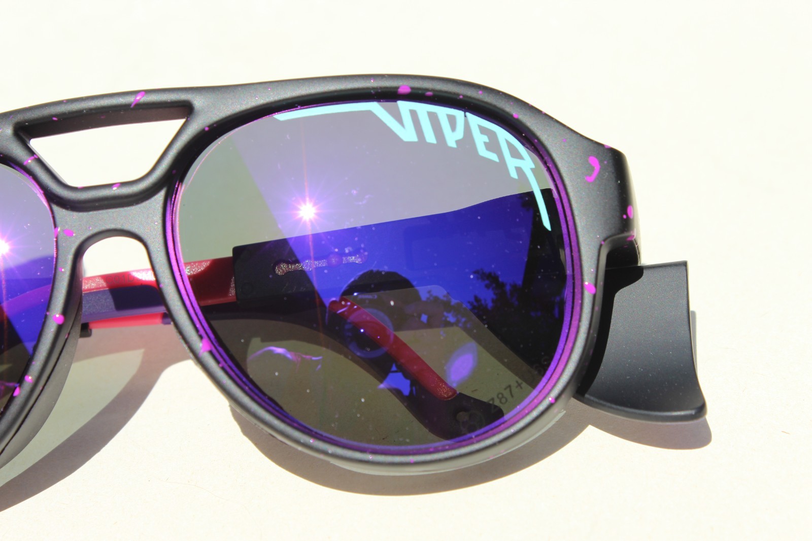 PIT VIPER The Ignition Exciters POLARIZED Sunglasses Flames/Purple SCRATCHED