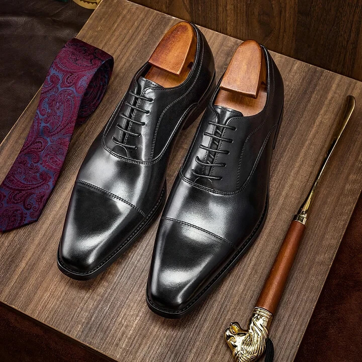 Handmade Mens black oxfords shoes, Men leather dress shoes, shoes for men