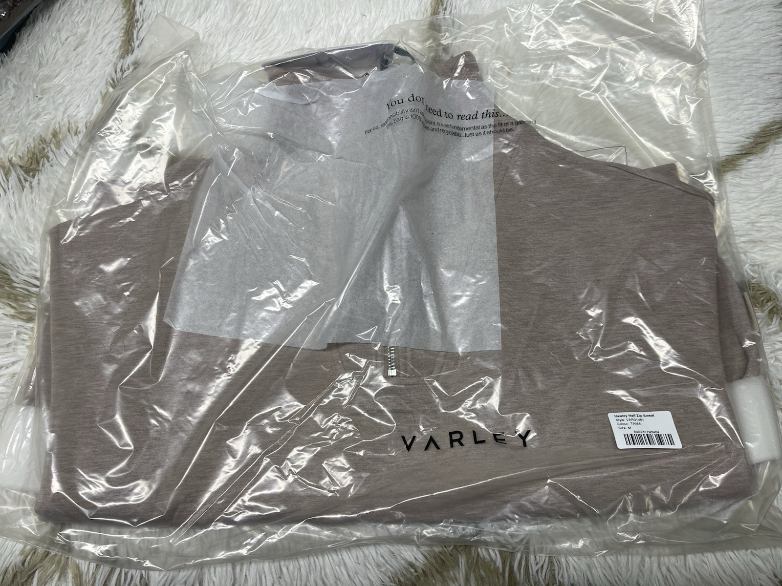 🧡*NWT*Varley Hawley Half-Zip Sweater Pullover Women’s Size M Color – Taupe Marl