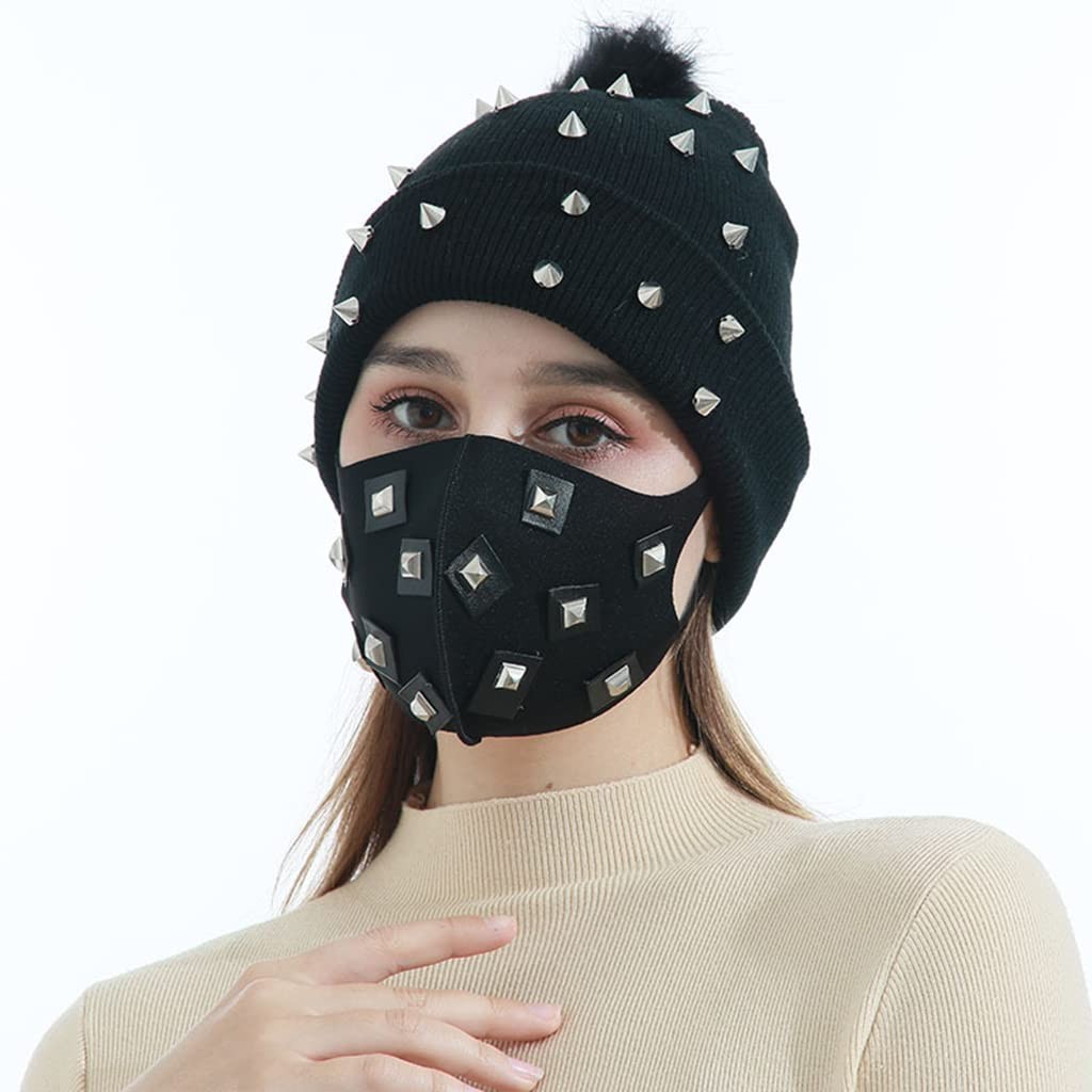 EINCORN Punk Knitted Hat Black as the picture shows, As Picture Shows