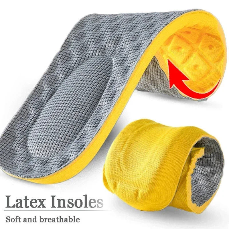 4Pcs Soft Latex Memory Foam Insoles Women Men Sport Running Foot Support Shoe Pa