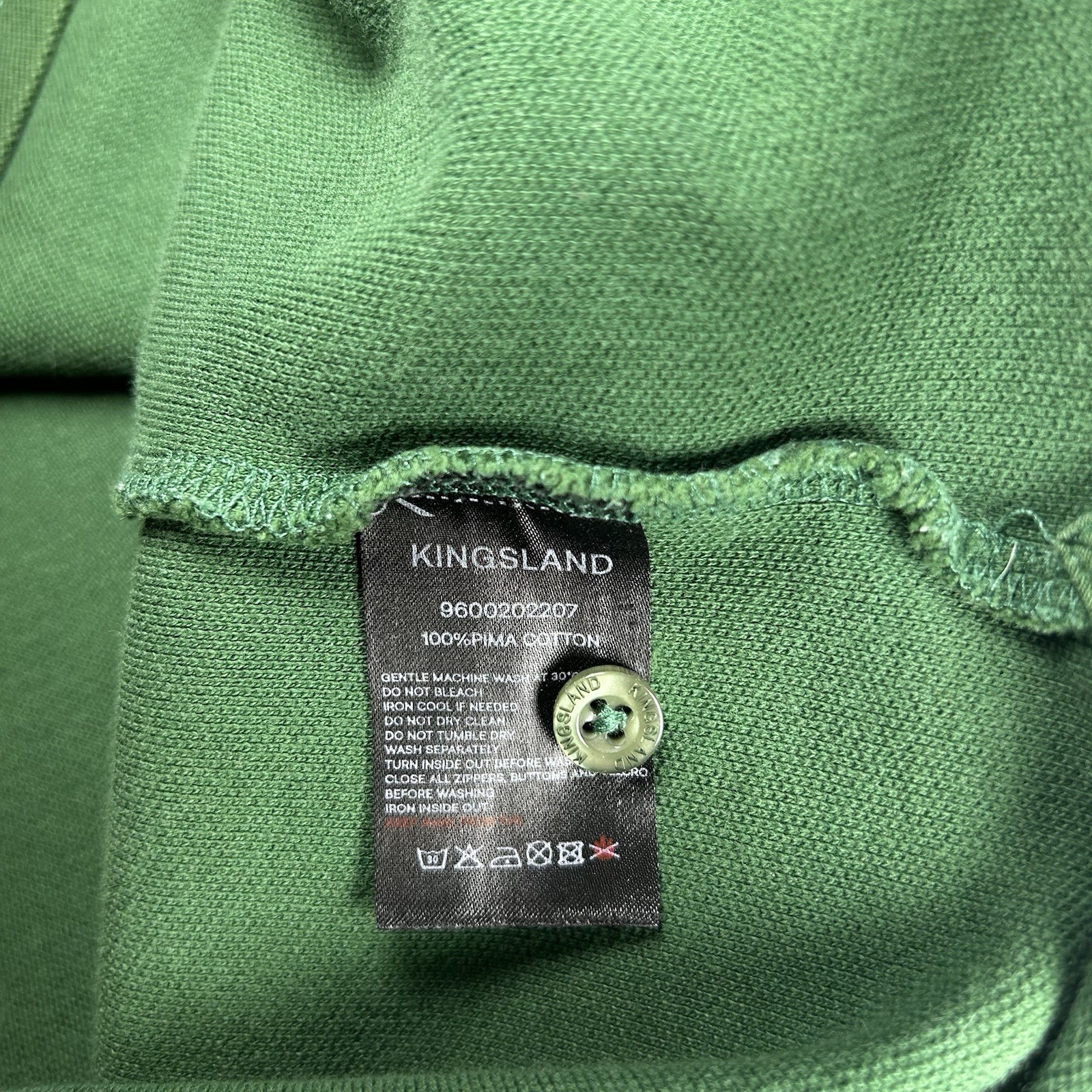 Kingsland Green Polo Men’s Size Medium With Black Trim