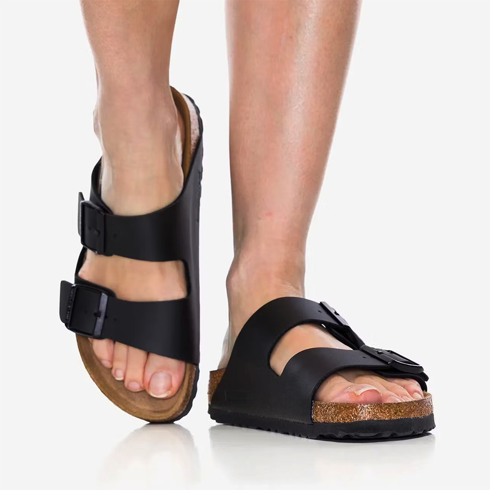 Birkenstock Arizona Birko-Flor Black Cork Footbed Women’s Sandals Medium/Narrow