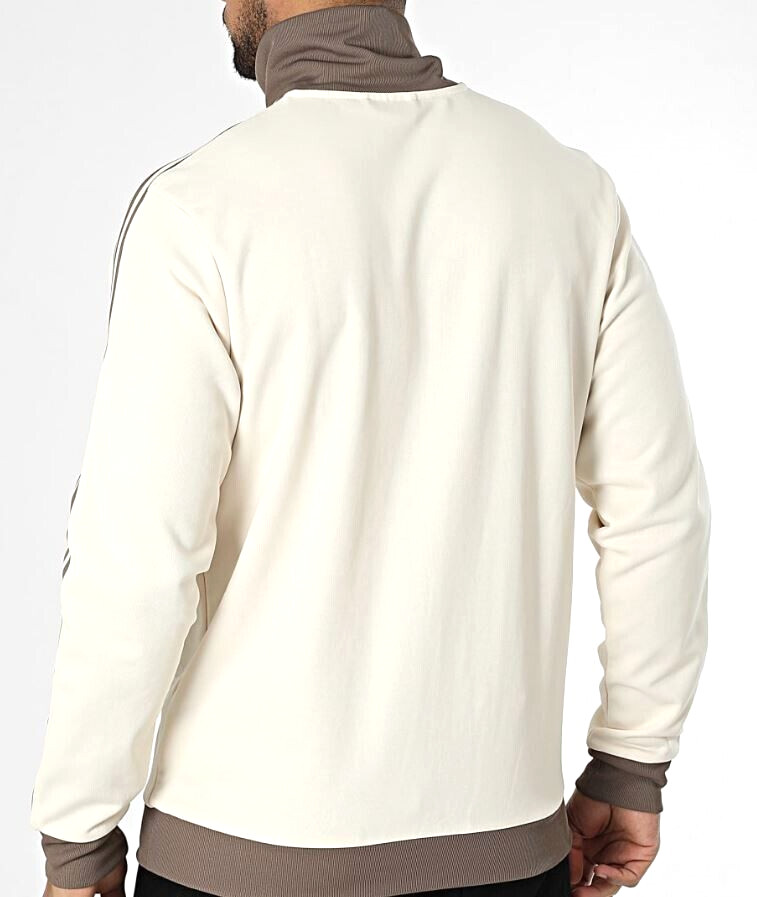 NEW MENS ADIDAS ORIGINALS BECKENBAUER TRACK JACKET ~ LARGE #JP2522 WHITE BROWN
