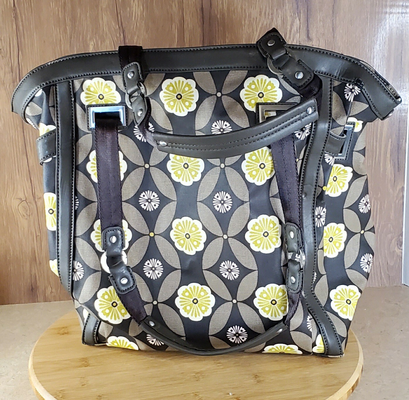 Petunia Pickle Bottom Java Continental Carryall Large Purse Tote Travel Bag