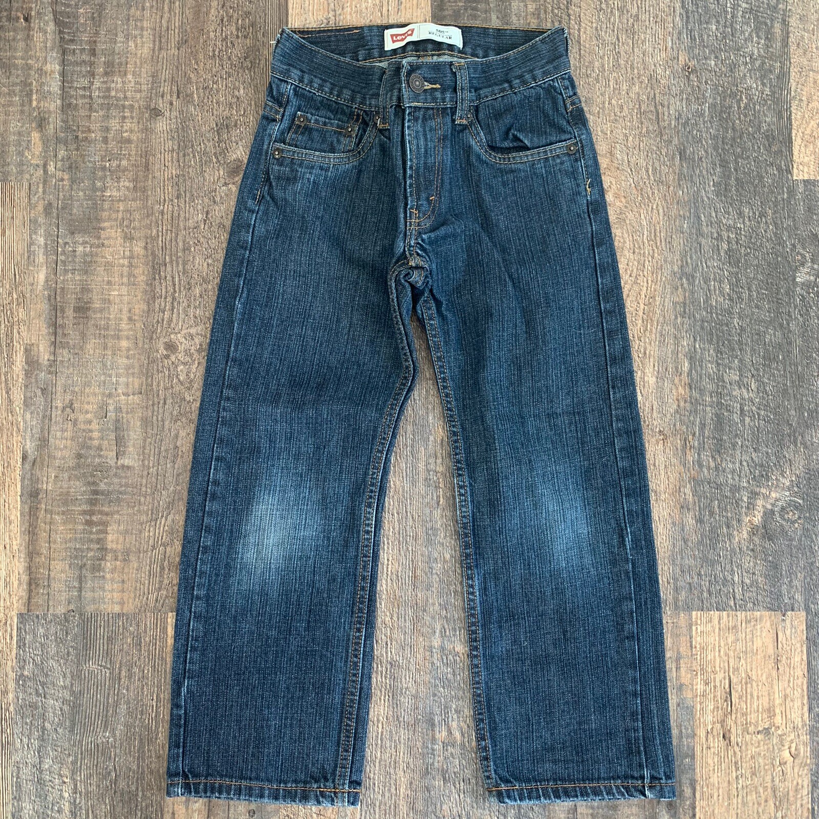 Boy’s 8 REG W24 x L22 LEVI’S 505 100% Cotton Denim Straight Leg Blue Jeans EXC