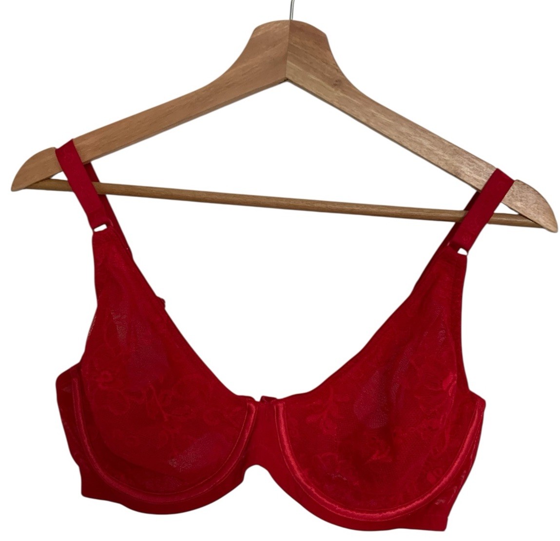 SOMA Y2K RED Madeleine LACE SHEER UNDERWIRE BRA SIZE 38D