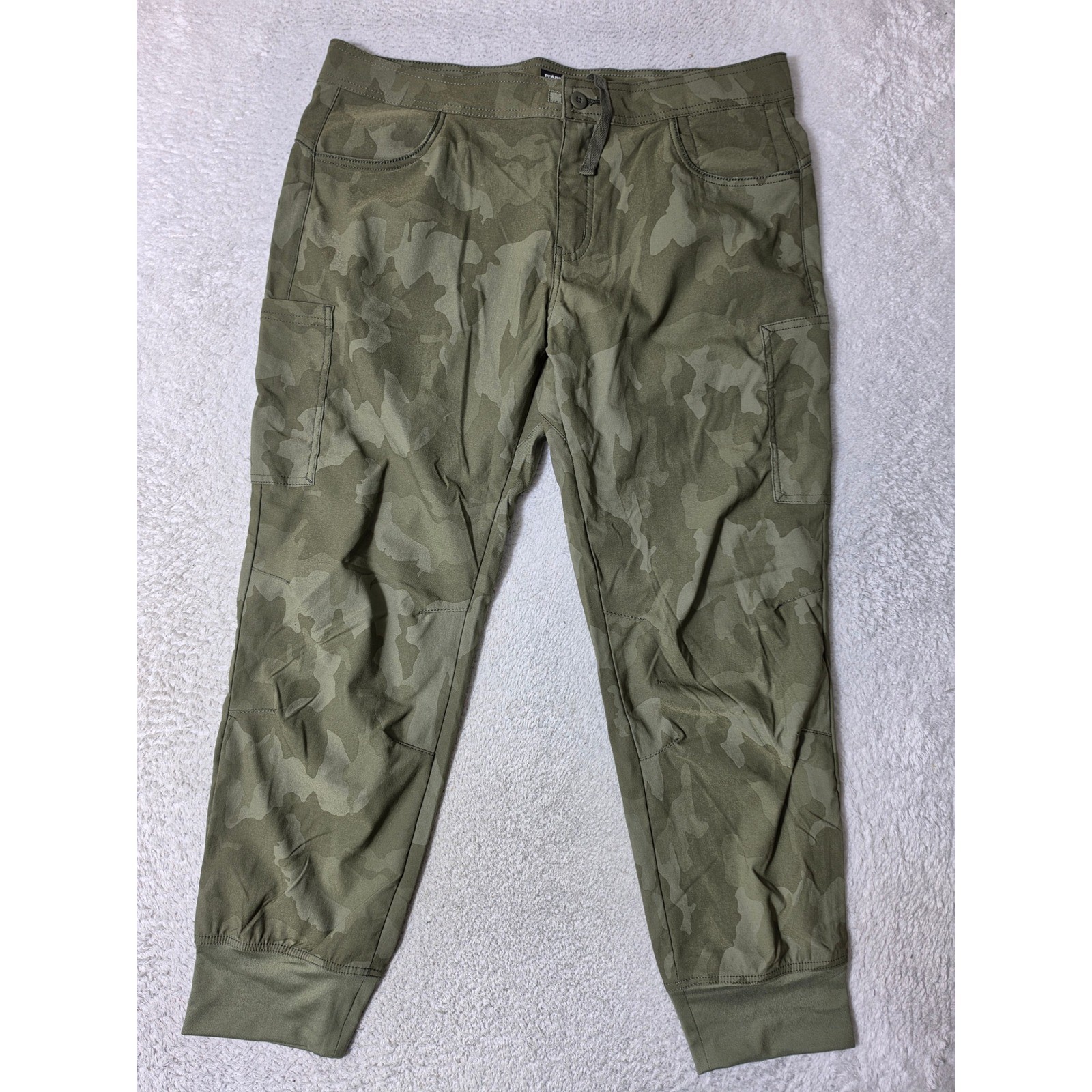NEW! Prana Halle Jogger II Womens 14 RG Sage Camo Stretch 36/28