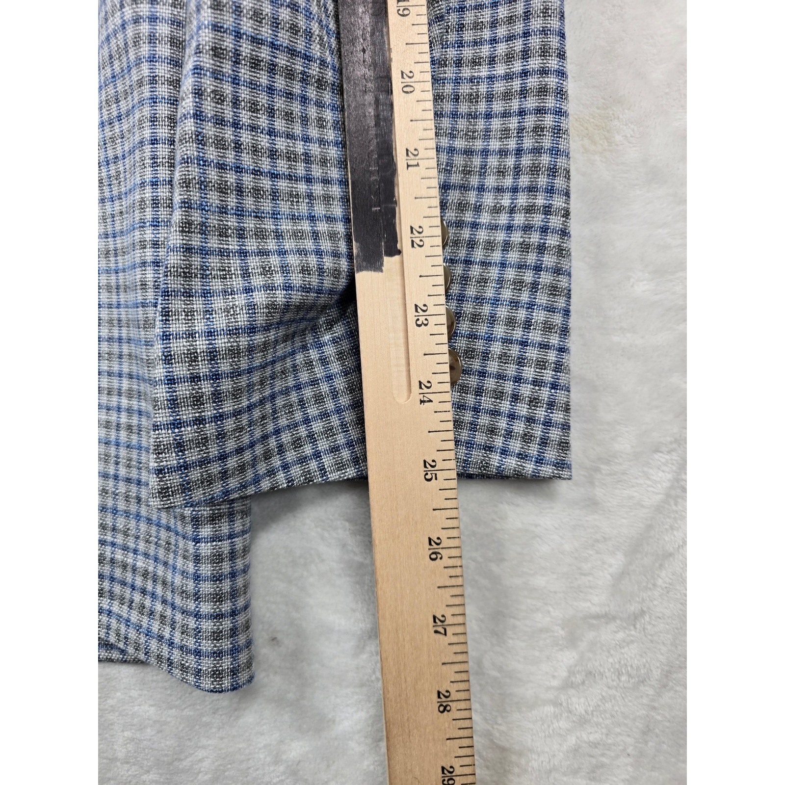 LRL Ralph Lauren Check Sport Coat Mens 43R 42 44 Blue Grey Plaid Blazer NEW