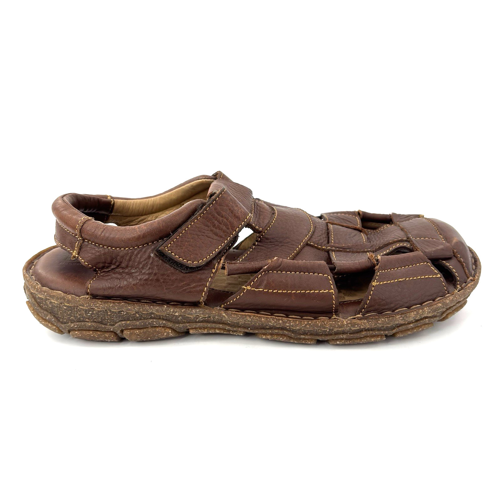 Men 12 Born Cabot III Brown Leather Fisherman Sandals Comfort Casual Shoes M6504