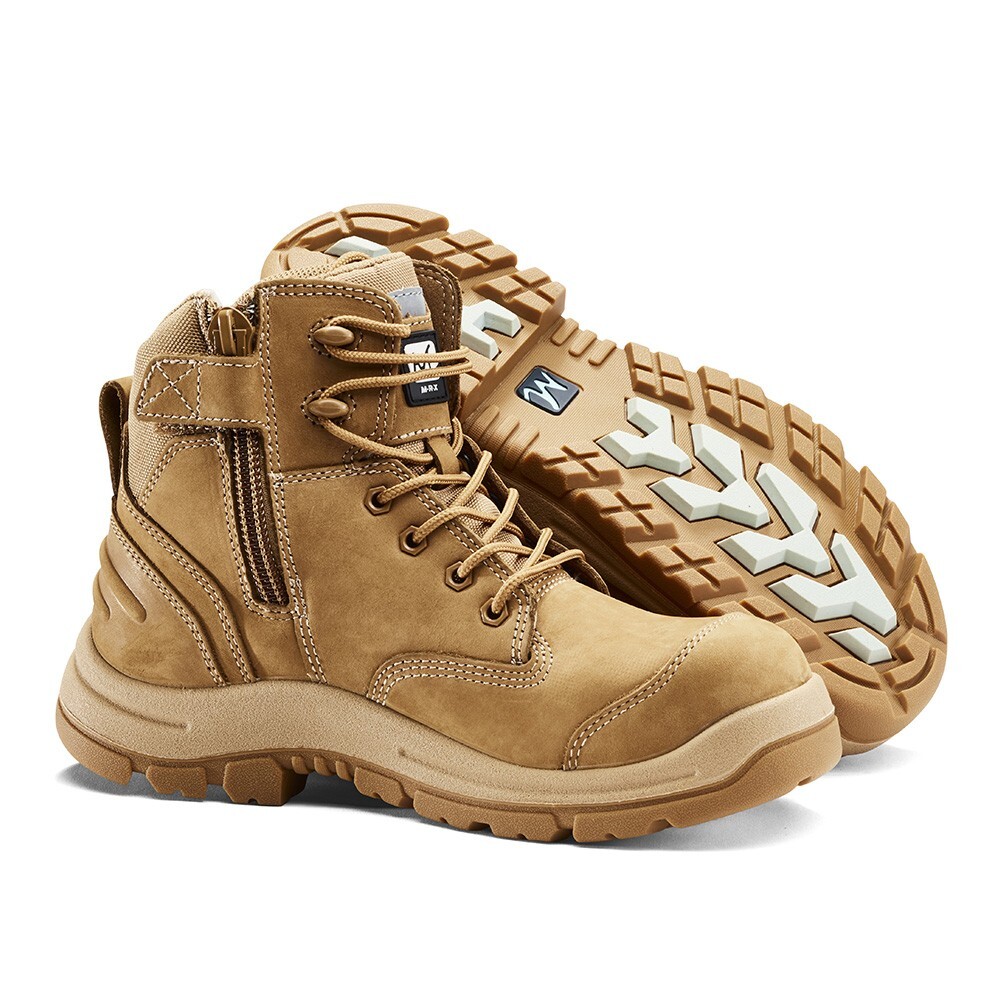 M.R.X. TYSON ZIP SIDED LACE UP SAFETY BOOTS STEEL TOE DURABLE AUS 9 SIZE