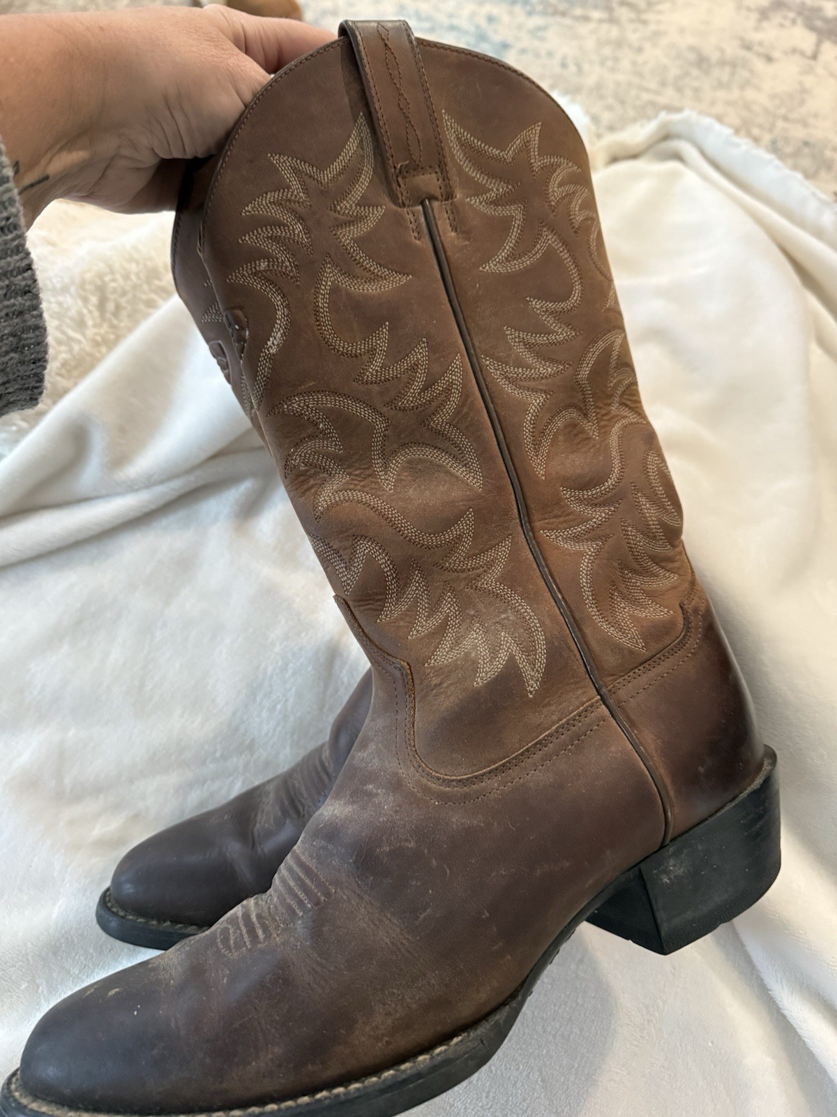 Ariat Heritage Style #34725 Brown Leather Western Cowboy Boots Mens Size 8.5D