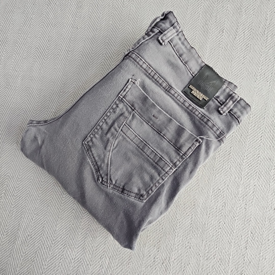Franky Max Jeans Men’s W36 L30 Tapered Gray Wash Moto Biker Reinforcement Denim