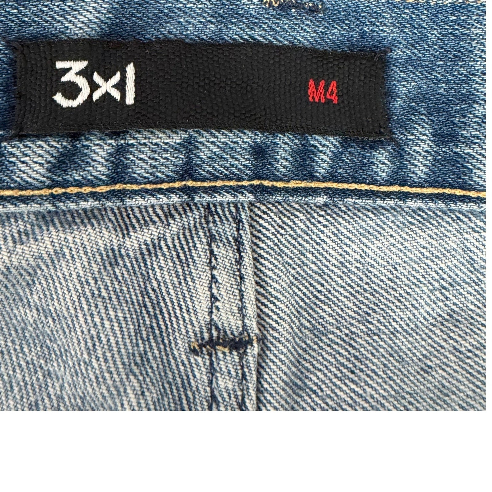 3×1 M4 Mens Blue Selvedge Denim Straight Leg Jeans Made in USA Size 38