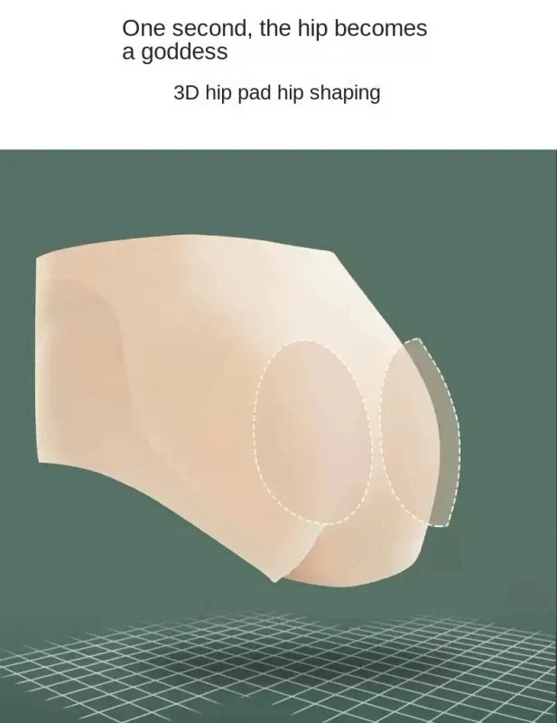 Summer Seamless Bodyshaper Panties Silicone Hip and Raises Butt Pads Push Up