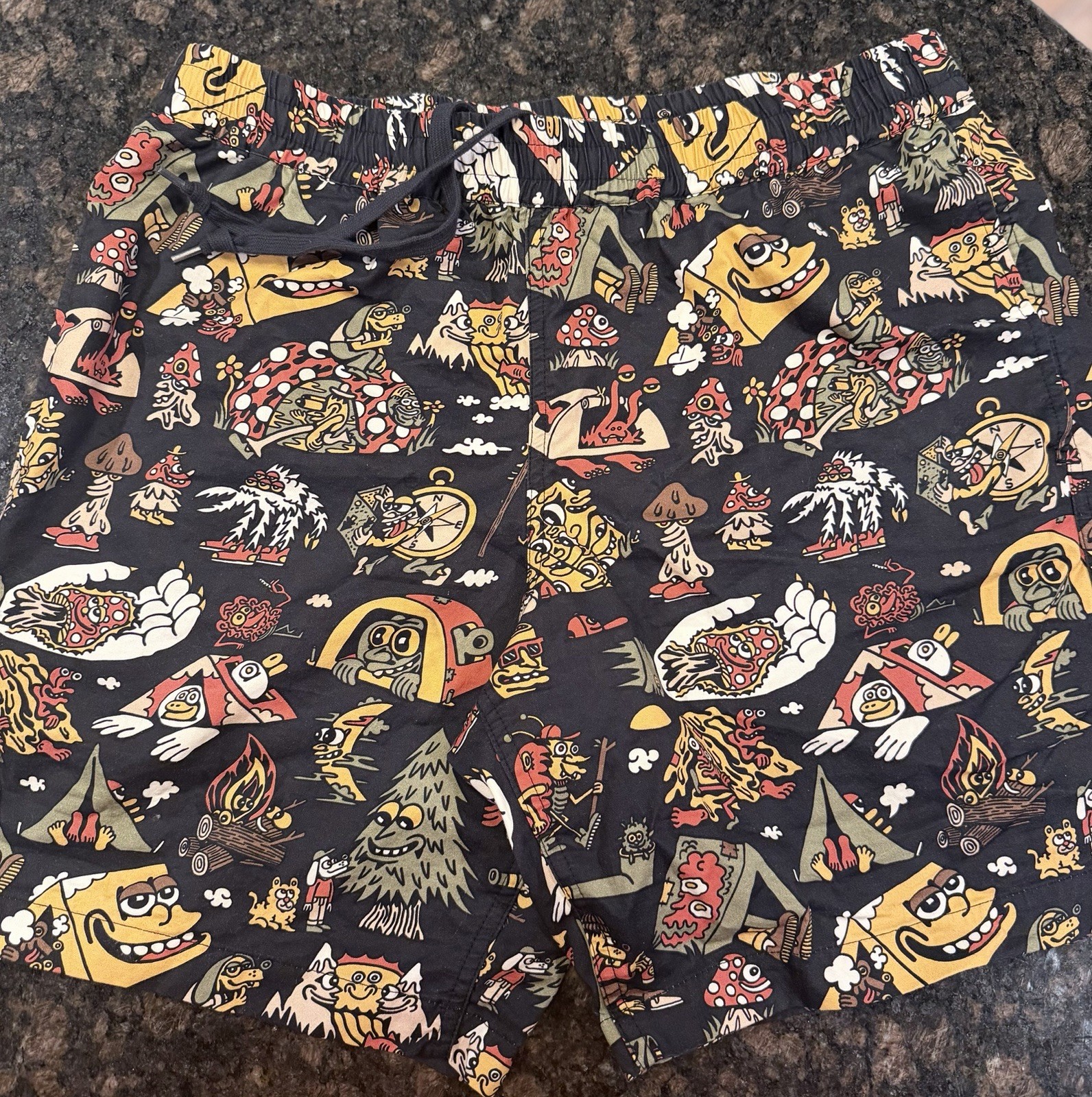 KILLER ACID NO BAD TRIPS CALIFORNIA SHORTS DRAWSTRING SIZE M PREOWNED