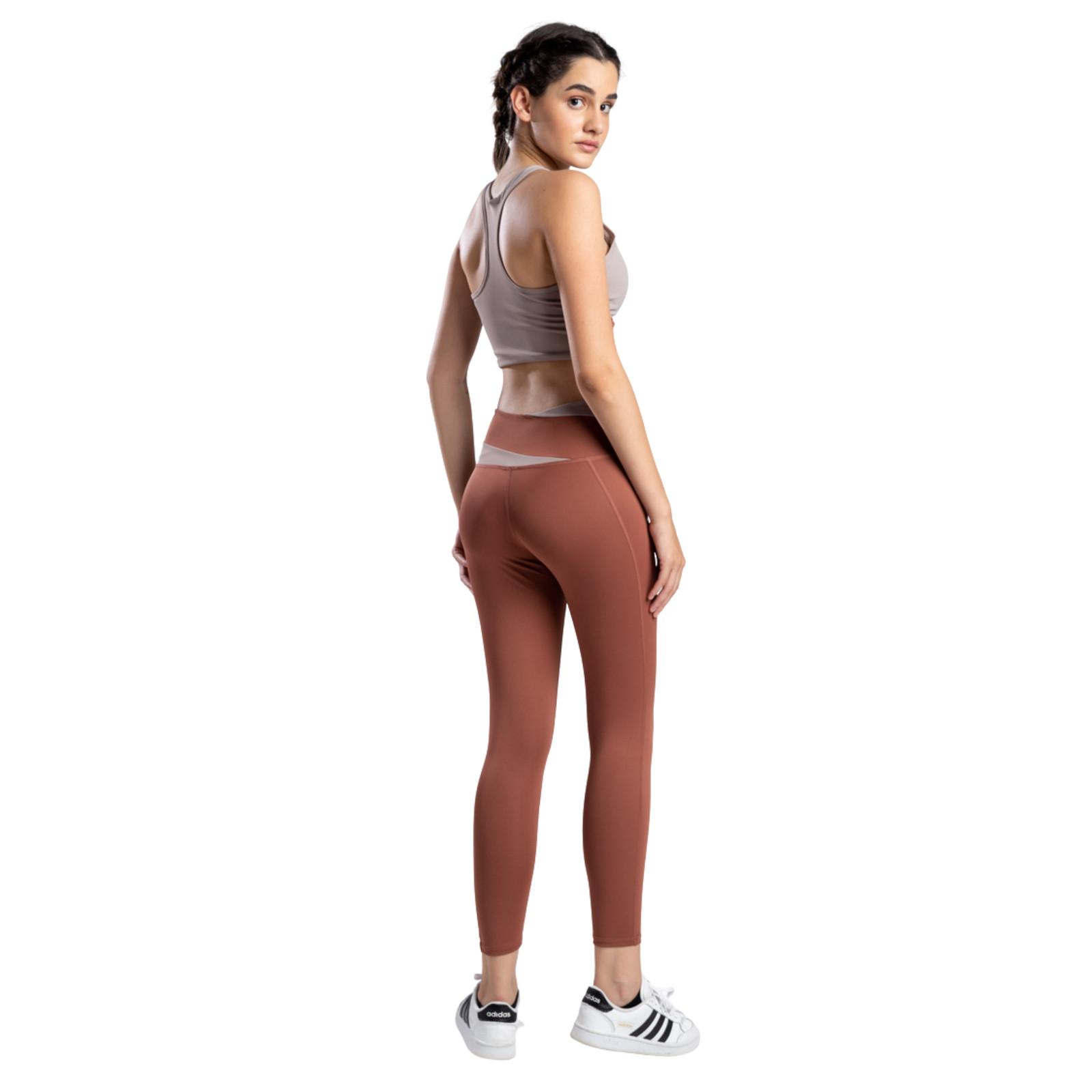 Desert Dream Two-Tone Athleisure Set Women Yoga Workout Bra Leggings Outfit
