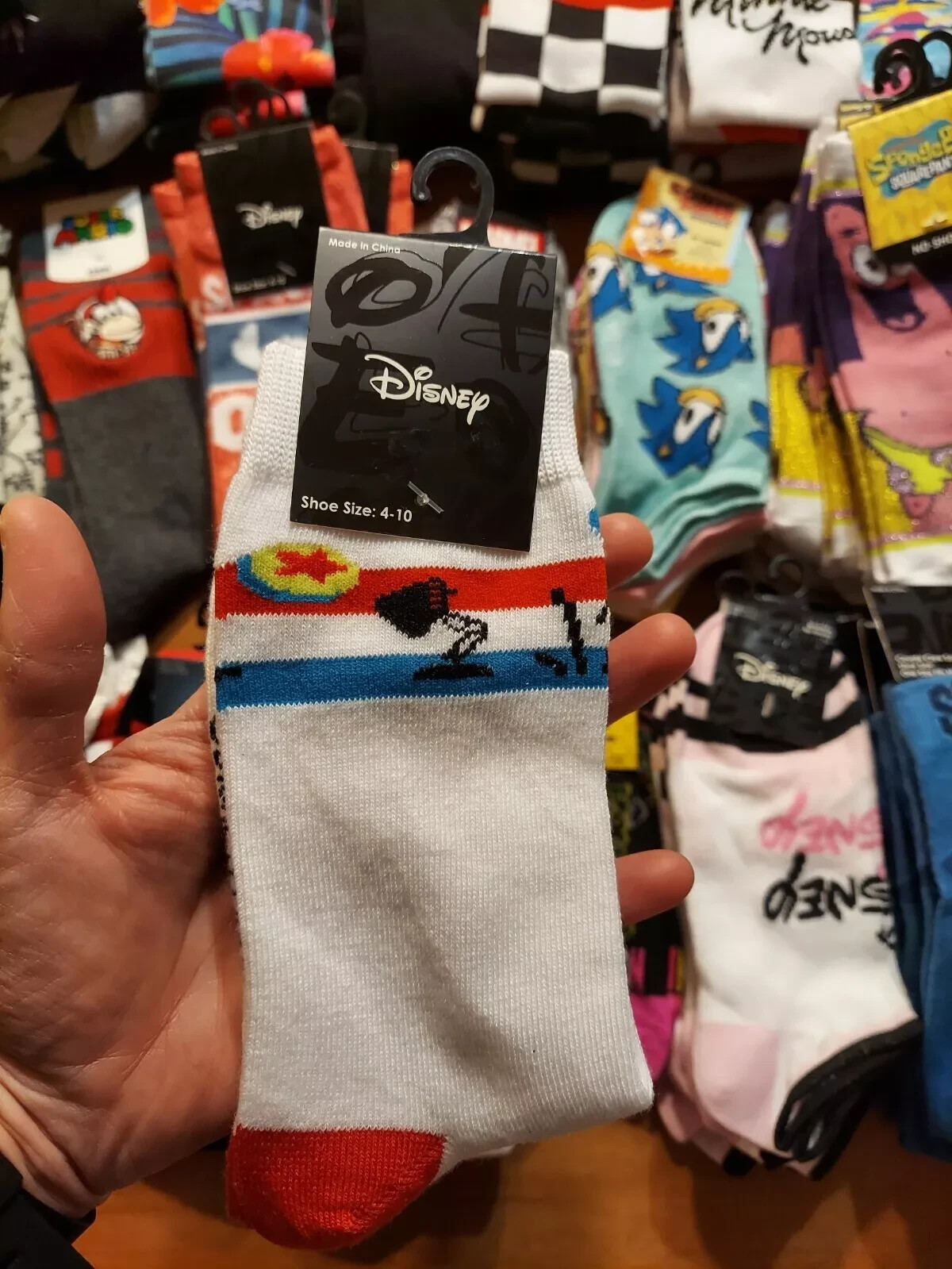 Disney Pixar Light Ball 1 Pair Crew Shoe Size 4-10 Socks Centric