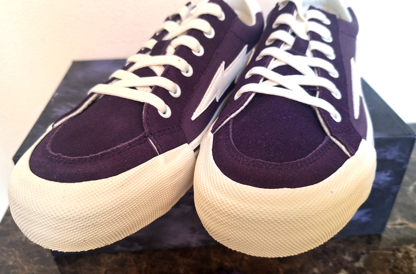 Revenge x Storm Vol. 2 Low Dark Violet White Canvas Shoes Lace Up Mens 9 NWB