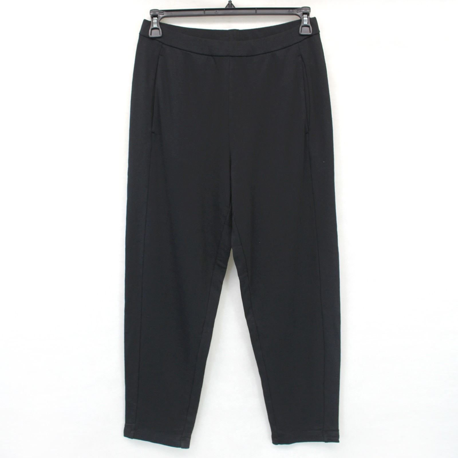 Eileen Fisher Black Organic Cotton Pant Pocket Minimalist Quiet Luxury S