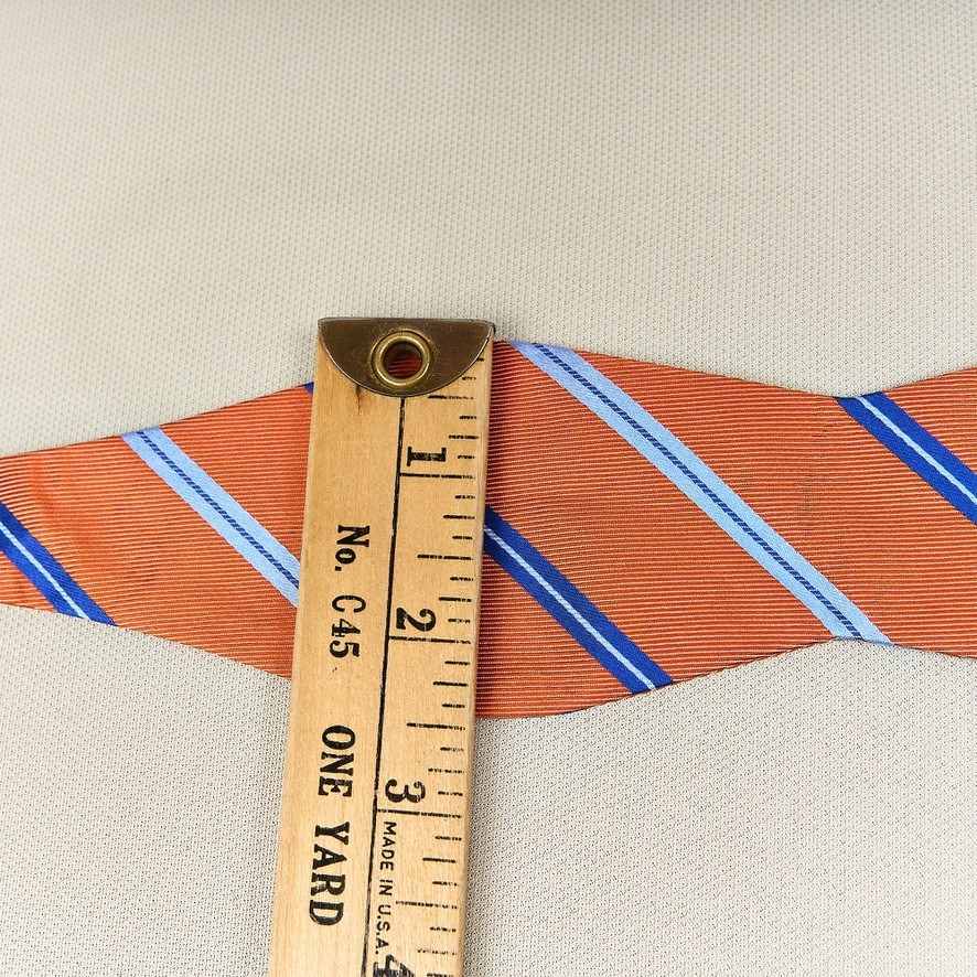J.S. Blank & Co Silk Bow Tie Orange Blue Stripes Self Tie Classic Adustable