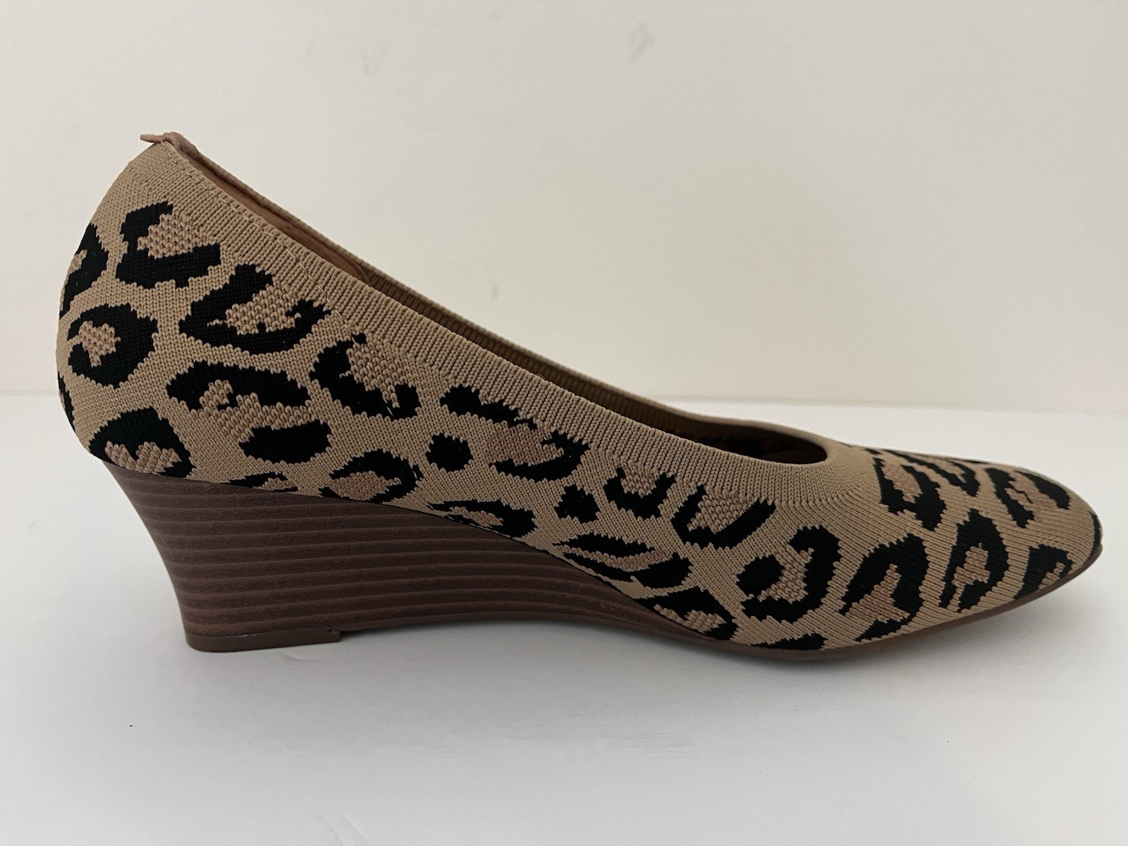 Vivaia Margot Leopard Knit Pro Wedge Slip On Shoes Square Women’s EU 40/US 9-9.5