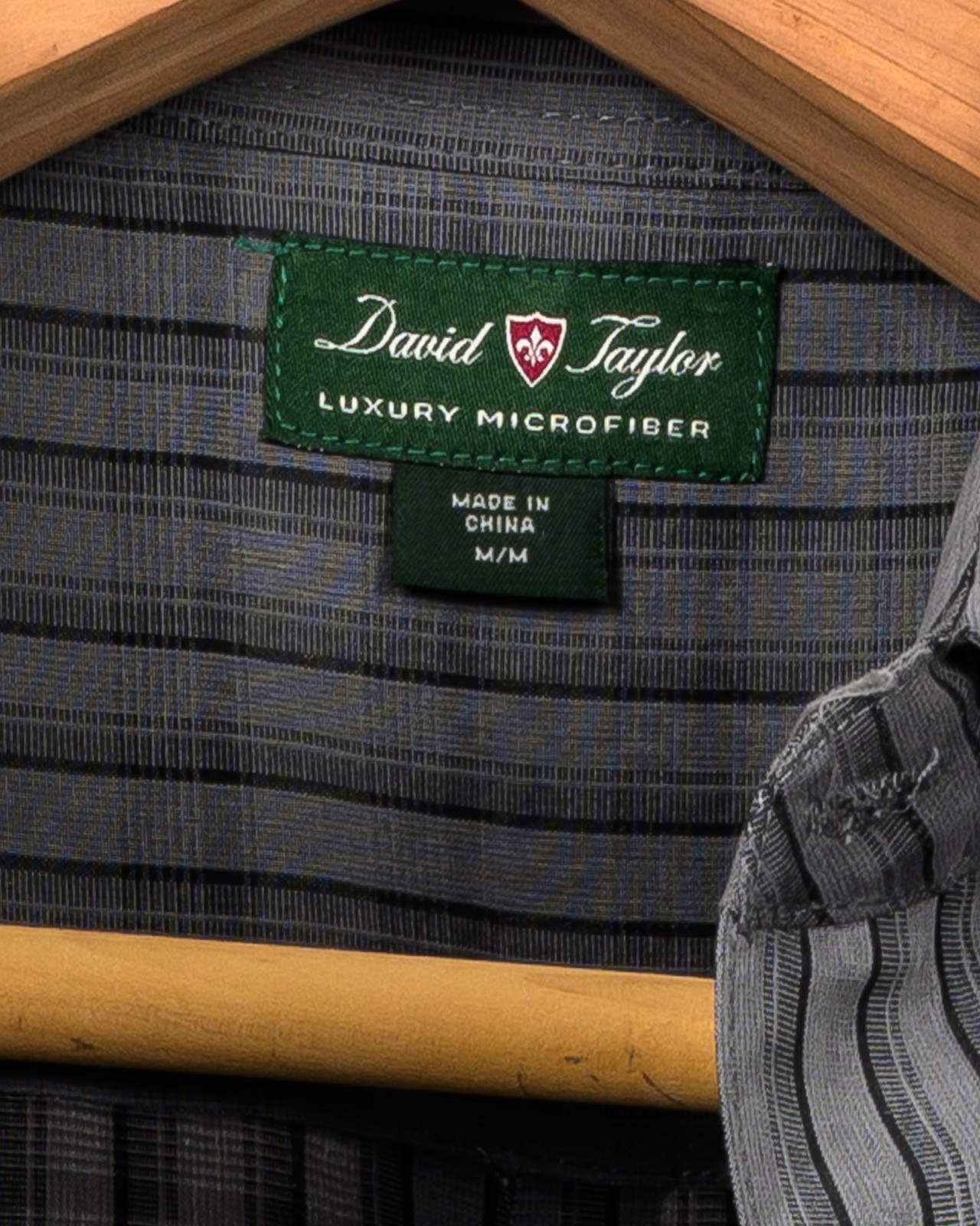 David Taylor Men’s Medium Gray Black Striped Short Sleeve Button Down Shirt M EU