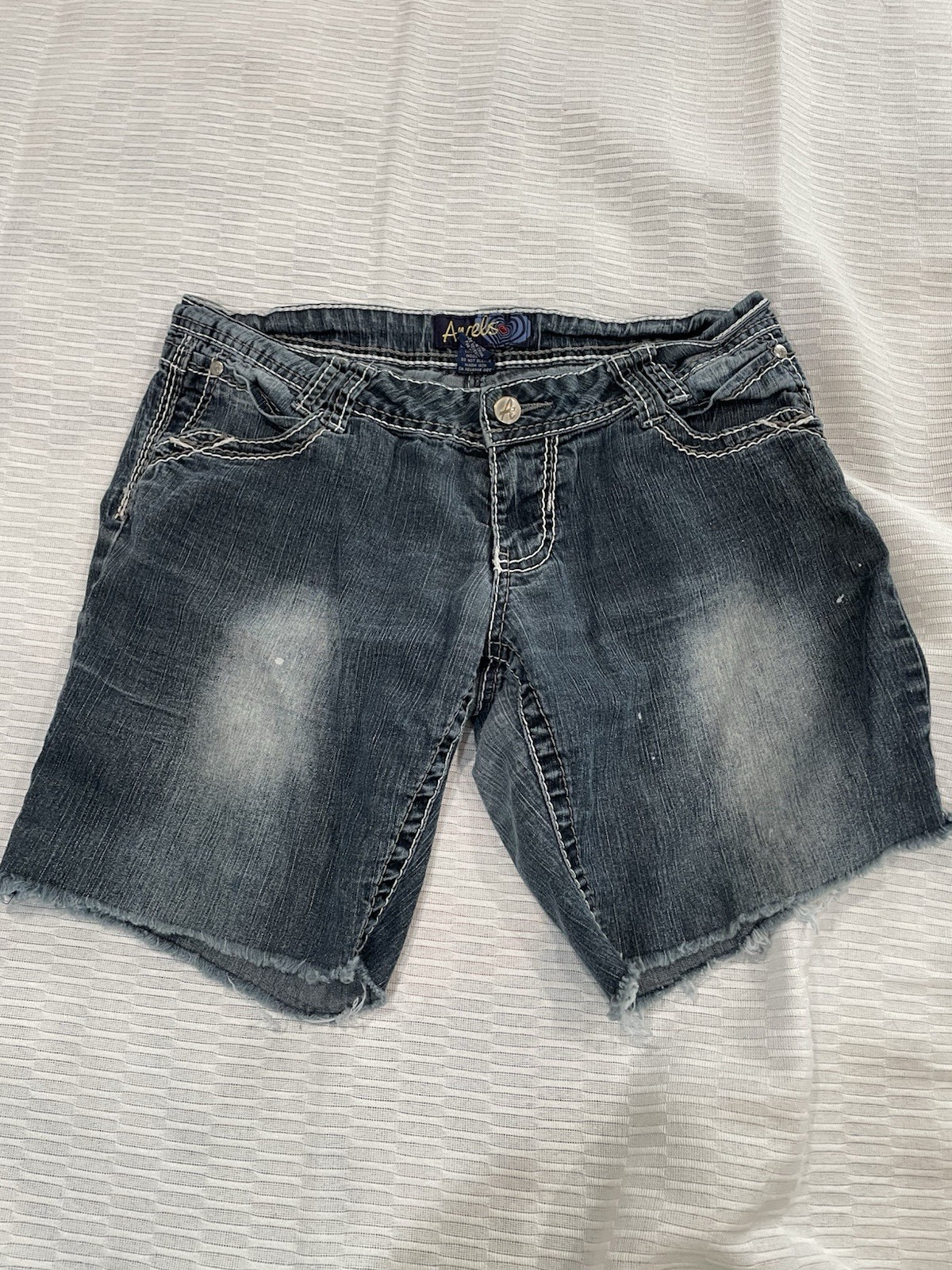 Angels Womens Size 11 Custom Cut Off Denim Shorts Frayed Raw Hem Blue Jeans W31