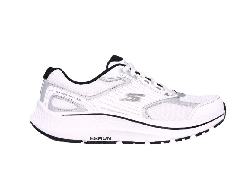 [NEW 10%] Skechers Go Run Consistent 2.0 White Silver Running Shoes Sneakers Men