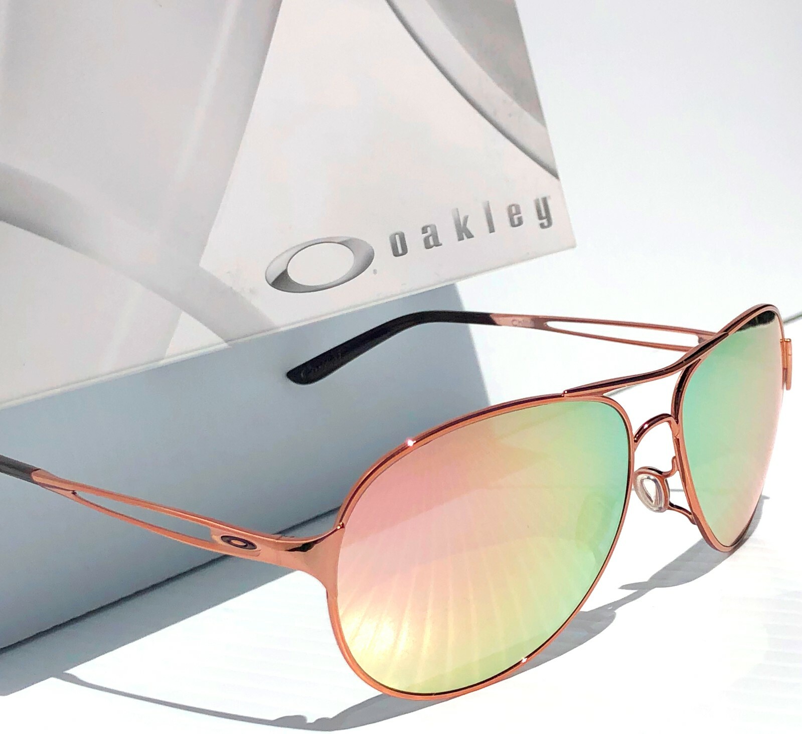 NEW* Oakley Caveat POLARIZED Galaxy Rose Gold 60mm Aviator Womens Sunglass 4054