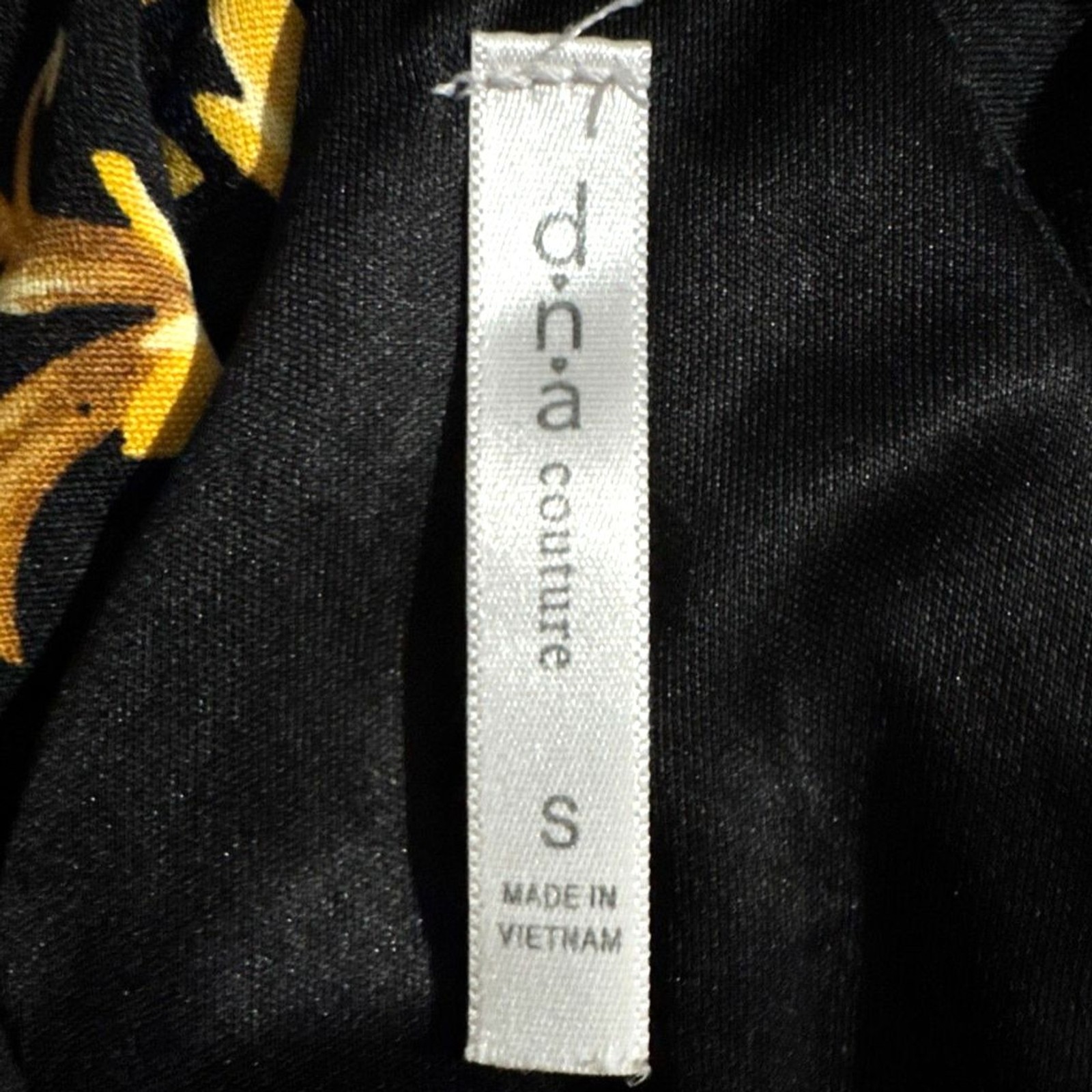 DNA Couture Black & Gold Baroque Scroll Print V-Neck Maxi Dress Size Small