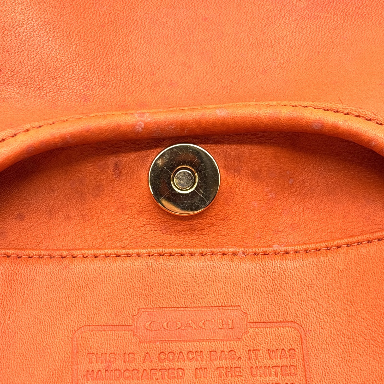 Coach Vintage 9027 Ergo Leather Hobo Bag Orange Made in USA From Japan