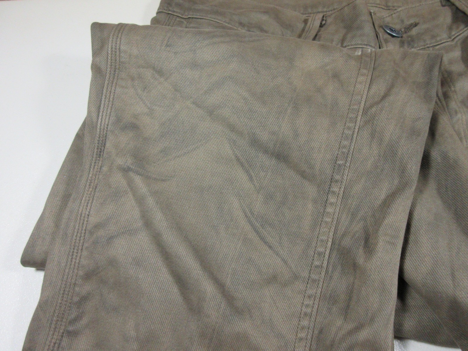 HUDSON mens brown distressed stained buttonfly Hunter work pant 34×32 NWT