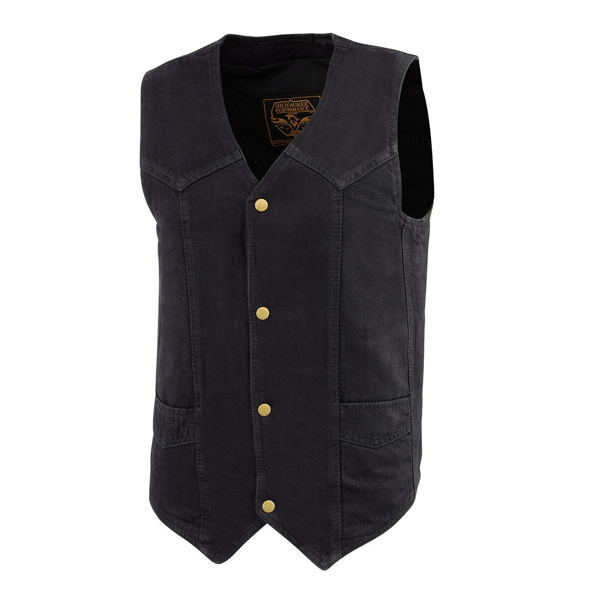 Milwaukee Leather Men’s Classic Snap Front Denim Biker Vest-DM1310(BLUE)&(BLACK)