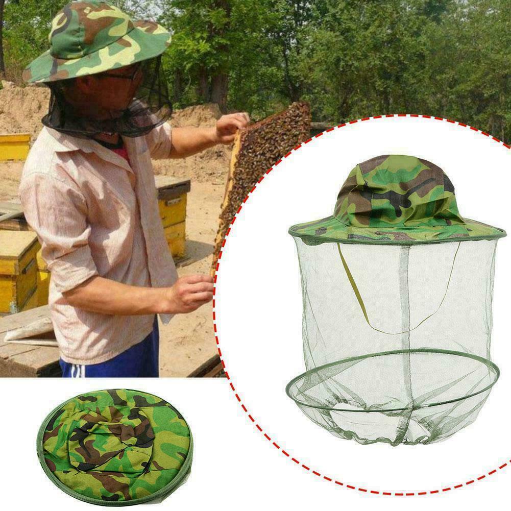 2Pcs Beekeeping Hat Face Head Protector Cap Protection Mosquito Bee Net Veil US