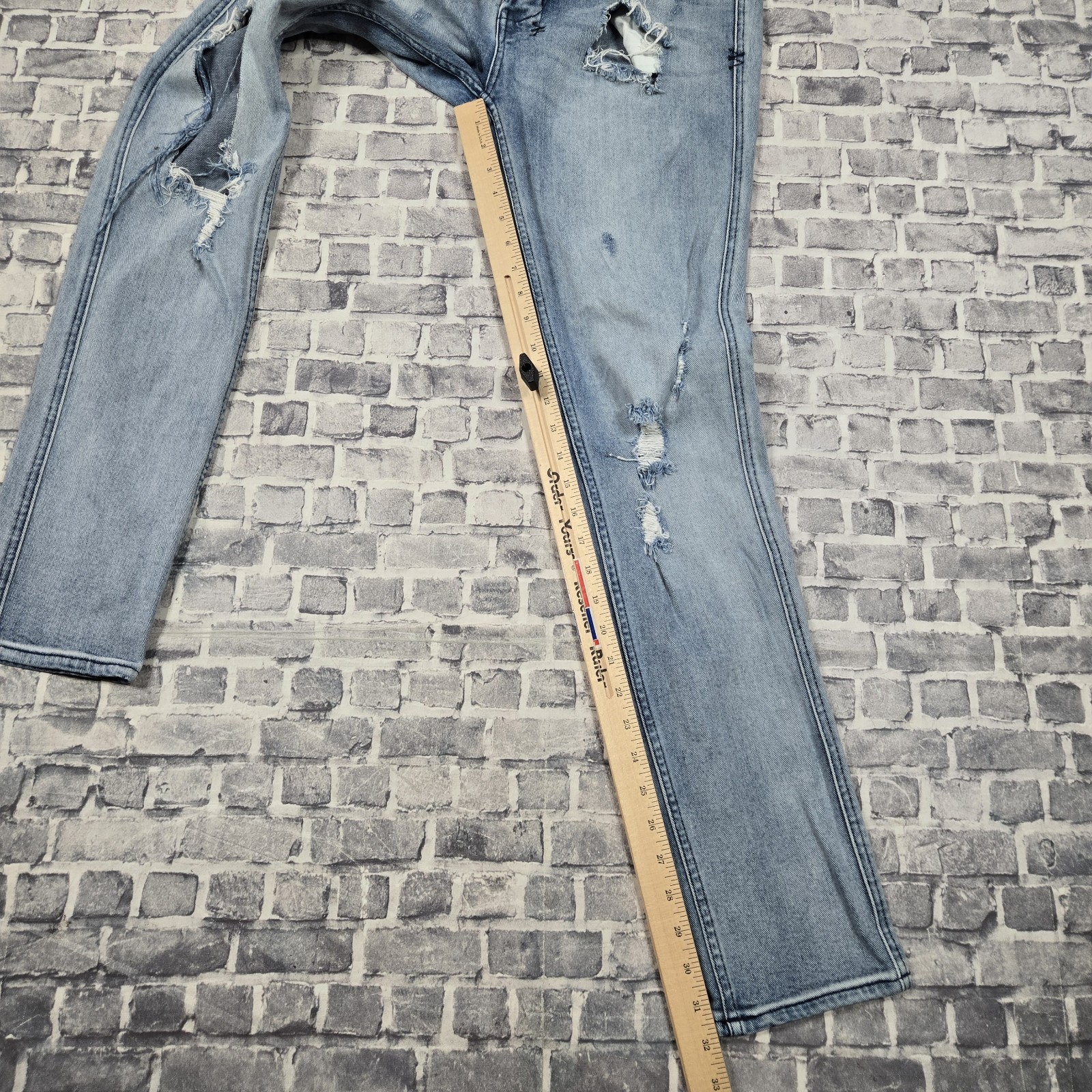 Ksubi Van Winkle Trashed Dreams Stretch Jeans Mens Size 34 Blue 34×32 Distressed