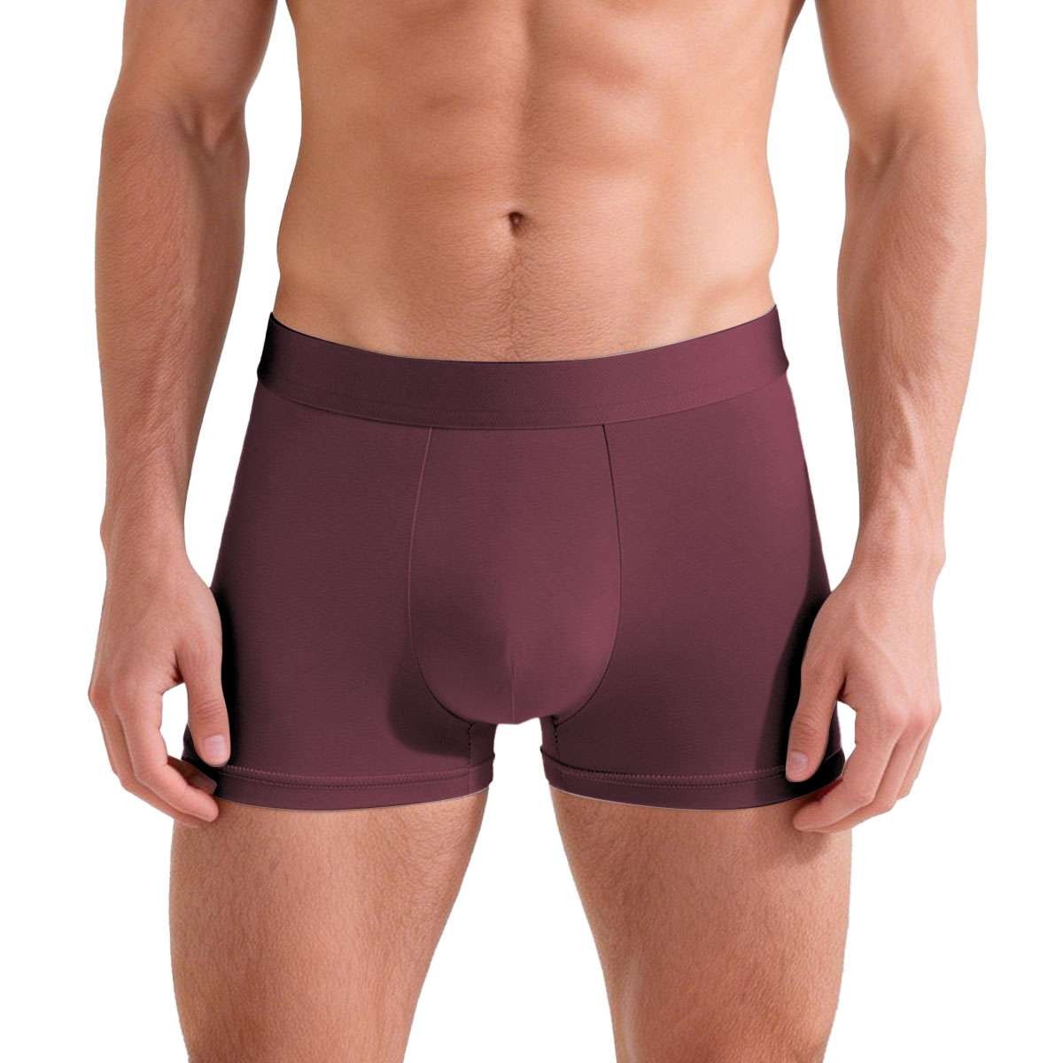3pcs Men’s Bamboo Fiber Boxer Briefs Breathable Pouch Elastic Waist Underwear