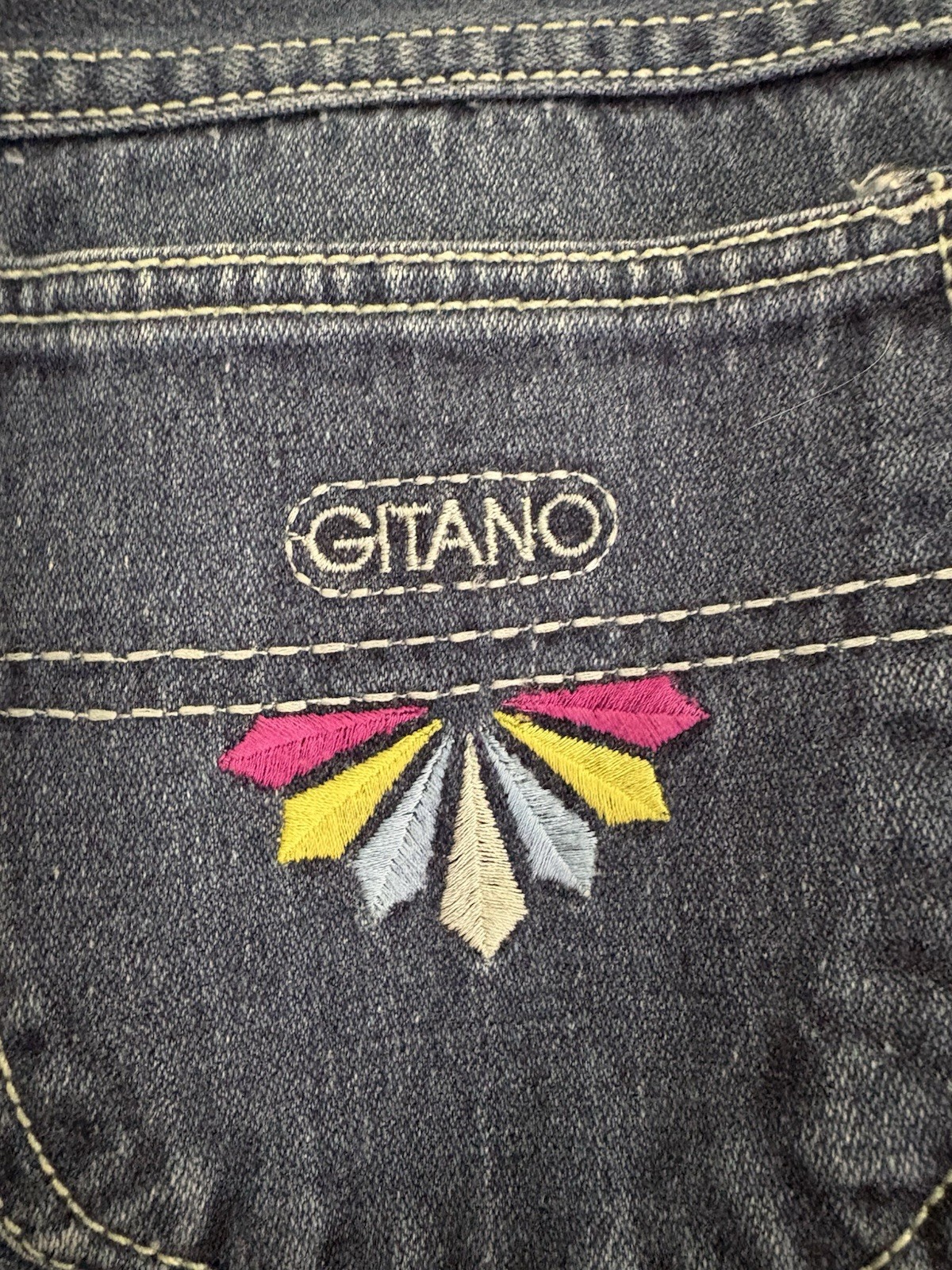 Vintage 80s Gitano High Rise Wide Leg Embroidered Jeans Size 9/10