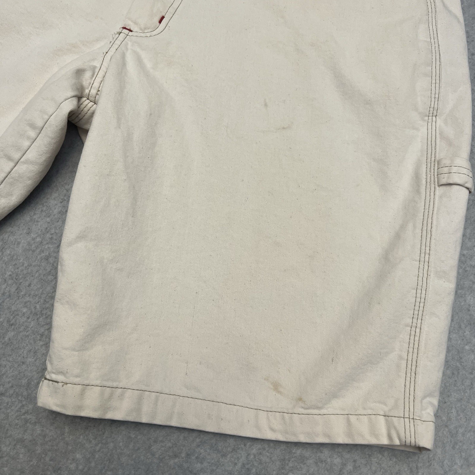 Polo Jeans Shorts Men’s 34 Beige Carpenter Hammer Loop Baggy Wide Leg Flag Logo