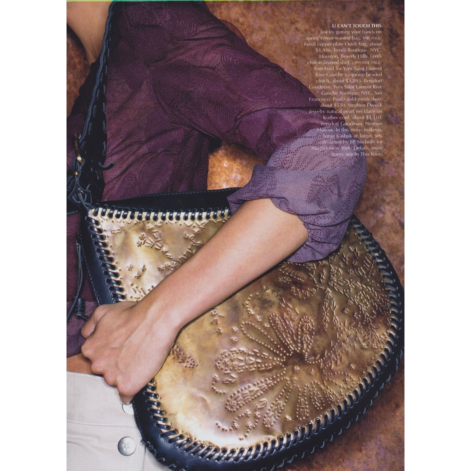 Rare Fendi Metal Oyster Bag 2002