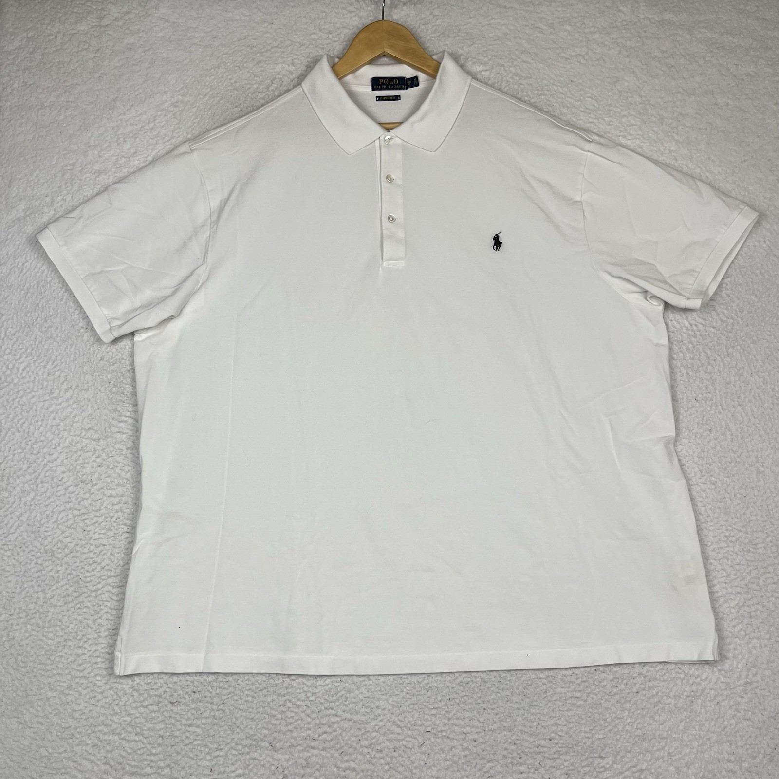 Polo Ralph Lauren Polo Shirt 3XB White Stretch Mesh 3XL BIG Golf Pony