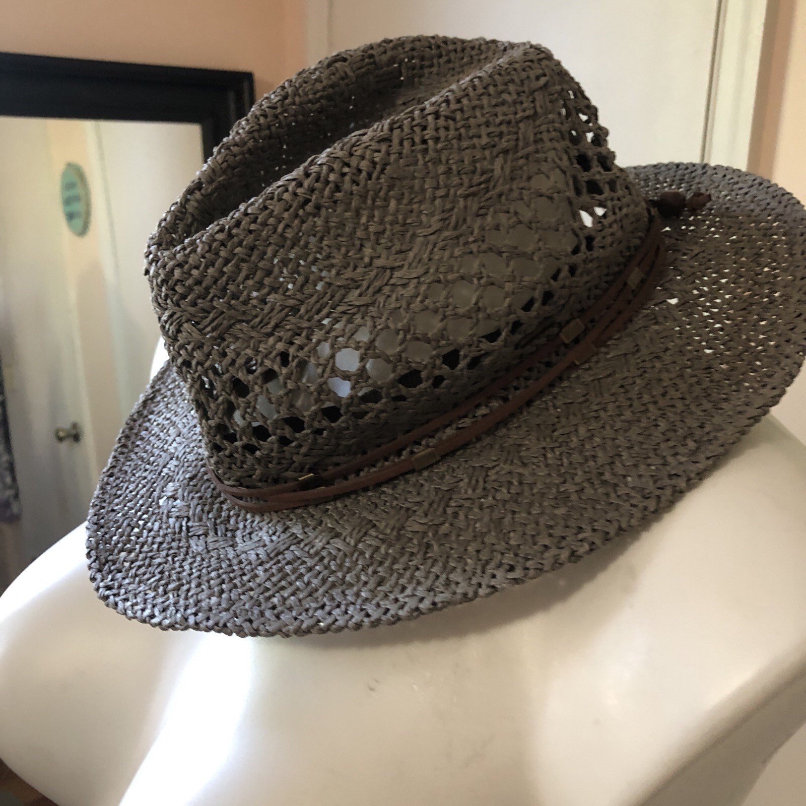 Pistil Kenzie Straw Hat Beach Outdoor Hat Women’s One Size Dark Grey