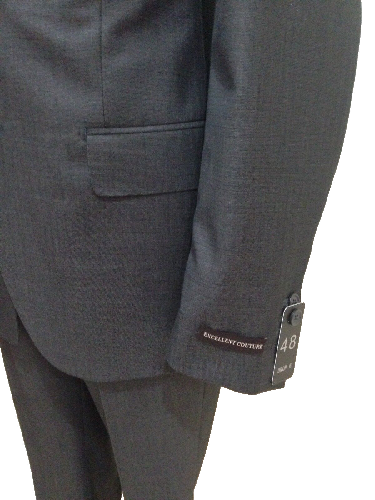 Men’s Dark Gray Fresco Wool Drop7 Suit Jacket 46 48 50 52 54 56 58