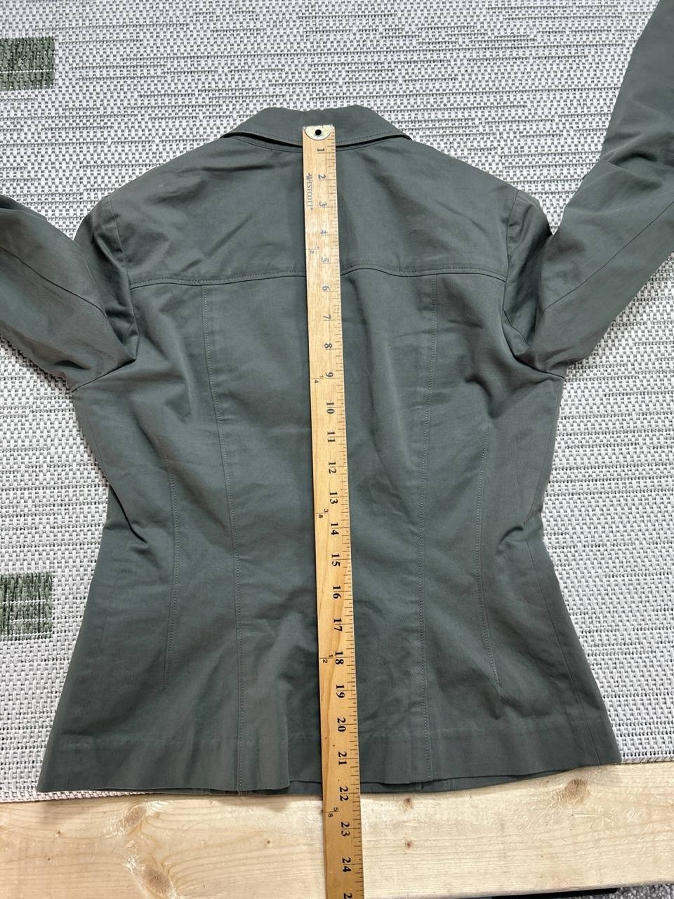 Theory Jacket Womens 2 Green Cotton Pea Coat