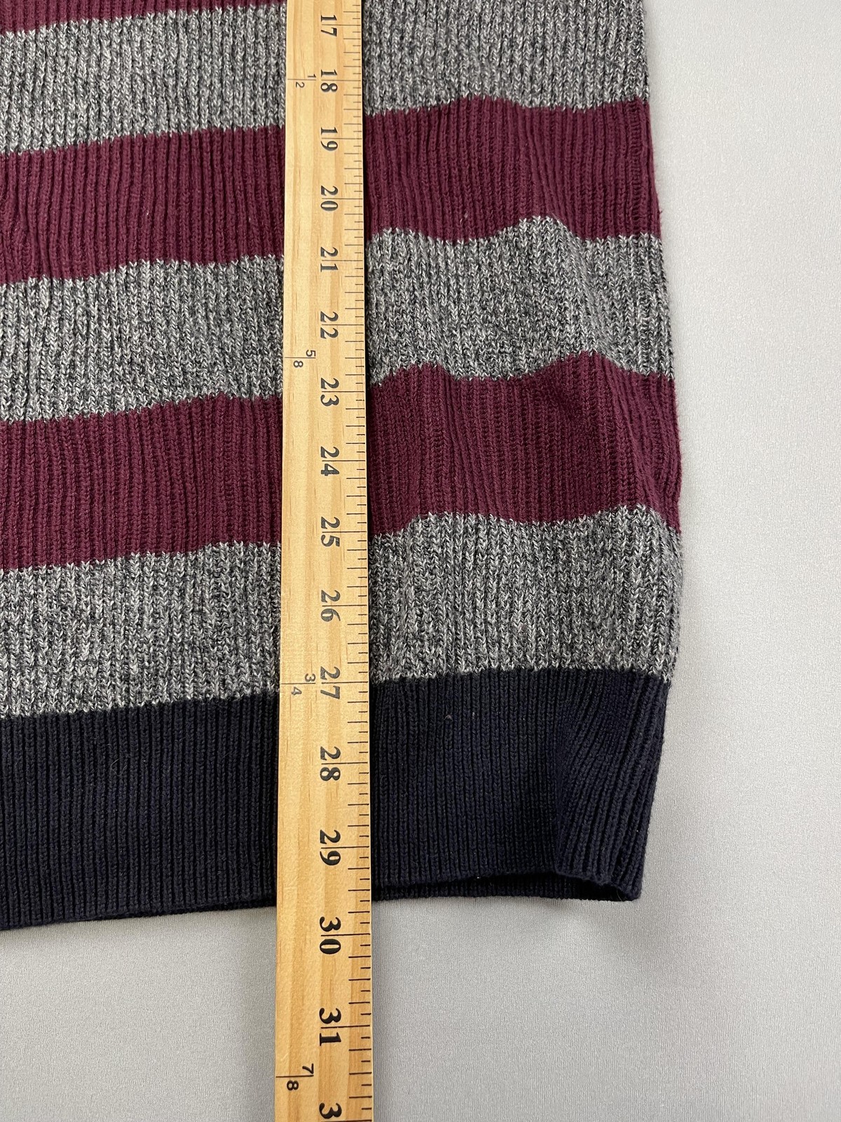 American Eagle Sweater Men Large Striped Academia School Crewneck Rugby Pullover