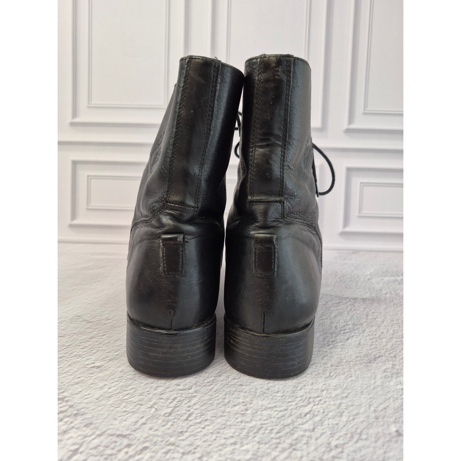 On Course By Frelonic Equestrian Brown Leather Cap Toe Ankle Riding Boots Sz 9