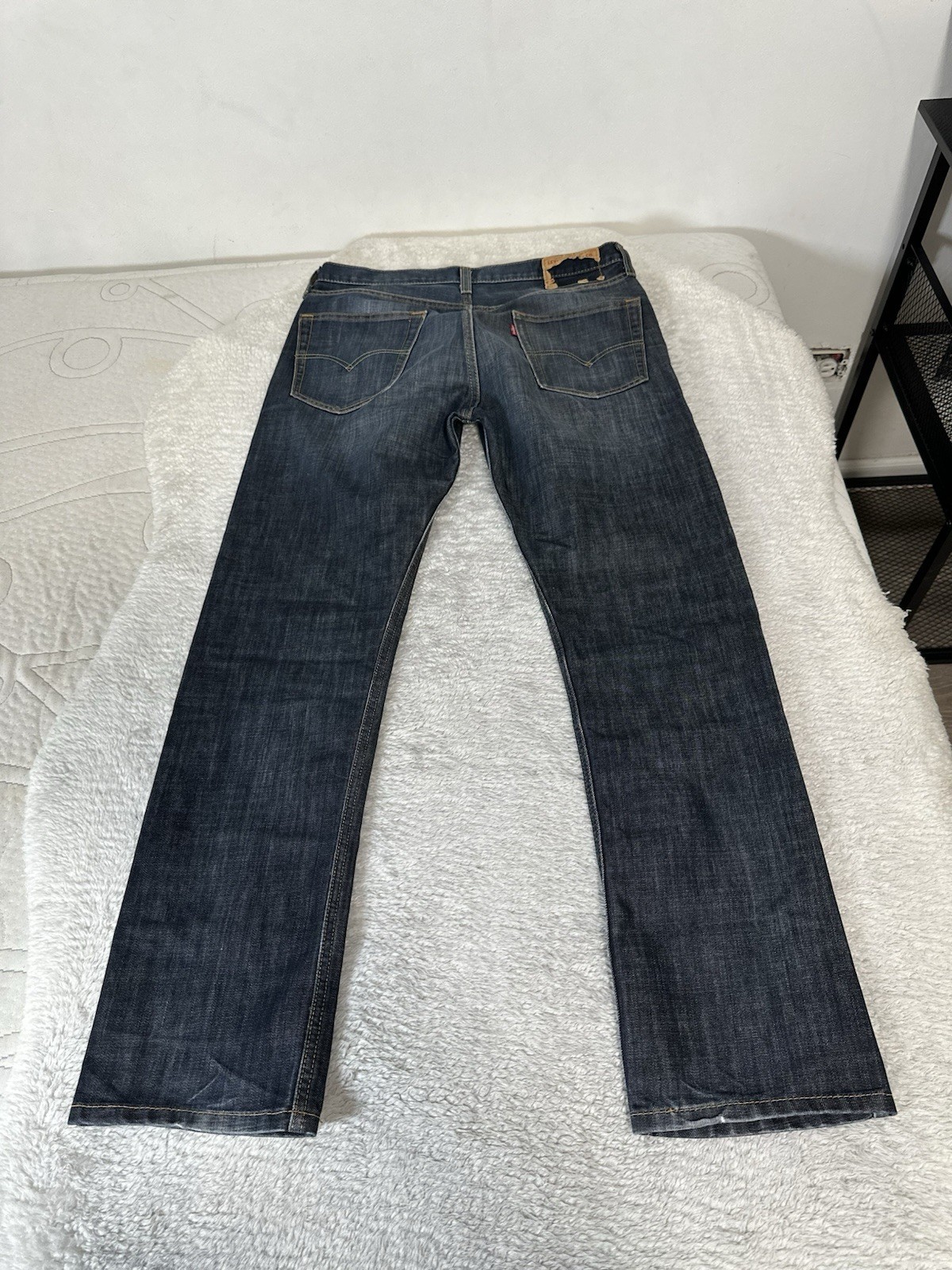 Levi’s 513 Mens Slim Straight 33×32 Blue Pants Denim Jeans Stretch